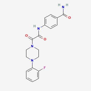 4-(2-(4-(2-Fluorophenyl)piperazin-1-yl)-2-oxoacetamido)benzamide