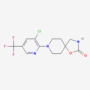 molecular formula C13H13ClF3N3O2 B2957381 8-[3-Chloro-5-(trifluoromethyl)pyridin-2-yl]-1-oxa-3,8-diazaspiro[4.5]decan-2-one CAS No. 2060750-35-6
