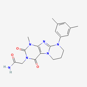 molecular formula C19H22N6O3 B2957383 2-[9-(3,5-dimethylphenyl)-1-methyl-2,4-dioxo-7,8-dihydro-6H-purino[7,8-a]pyrimidin-3-yl]acetamide CAS No. 845902-08-1
