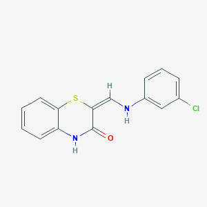 molecular formula C15H11ClN2OS B2957386 (2E)-2-[(3-chloroanilino)methylidene]-4H-1,4-benzothiazin-3-one CAS No. 1164490-94-1