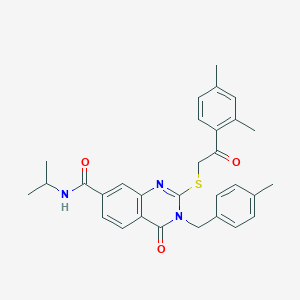 2-((2-(2,4-dimethylphenyl)-2-oxoethyl)thio)-N-isopropyl-3-(4-methylbenzyl)-4-oxo-3,4-dihydroquinazoline-7-carboxamide
