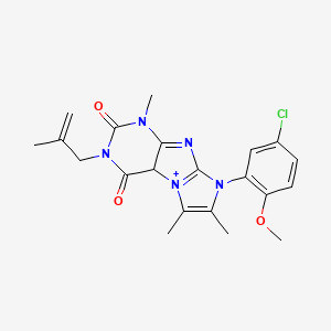 molecular formula C21H22ClN5O3 B2957395 8-(5-chloro-2-methoxyphenyl)-1,6,7-trimethyl-3-(2-methylprop-2-en-1-yl)-1H,2H,3H,4H,8H-imidazo[1,2-g]purine-2,4-dione CAS No. 878719-36-9