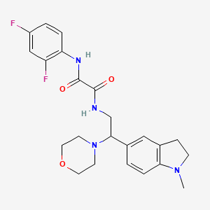 molecular formula C23H26F2N4O3 B2957397 N1-(2,4-difluorophenyl)-N2-(2-(1-methylindolin-5-yl)-2-morpholinoethyl)oxalamide CAS No. 921924-41-6