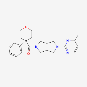 molecular formula C23H28N4O2 B2957401 [2-(4-Methylpyrimidin-2-yl)-1,3,3a,4,6,6a-hexahydropyrrolo[3,4-c]pyrrol-5-yl]-(4-phenyloxan-4-yl)methanone CAS No. 2415551-81-2