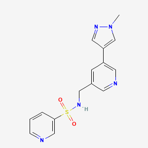 molecular formula C15H15N5O2S B2957405 N-((5-(1-methyl-1H-pyrazol-4-yl)pyridin-3-yl)methyl)pyridine-3-sulfonamide CAS No. 2034335-73-2