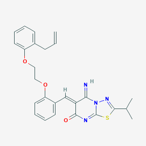 molecular formula C26H26N4O3S B295741 6-{2-[2-(2-allylphenoxy)ethoxy]benzylidene}-5-imino-2-isopropyl-5,6-dihydro-7H-[1,3,4]thiadiazolo[3,2-a]pyrimidin-7-one 