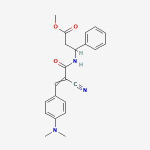 molecular formula C22H23N3O3 B2957410 Methyl 3-{2-cyano-3-[4-(dimethylamino)phenyl]prop-2-enamido}-3-phenylpropanoate CAS No. 1030711-99-9