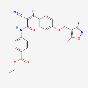 molecular formula C25H23N3O5 B2957411 ethyl 4-[[(Z)-2-cyano-3-[4-[(3,5-dimethyl-1,2-oxazol-4-yl)methoxy]phenyl]prop-2-enoyl]amino]benzoate CAS No. 1198062-64-4