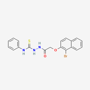 molecular formula C19H16BrN3O2S B2957412 1-[[2-(1-Bromonaphthalen-2-yl)oxyacetyl]amino]-3-phenylthiourea CAS No. 349469-29-0