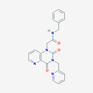 molecular formula C22H19N5O3 B2957426 N-苄基-2-(2,4-二氧代-3-(吡啶-2-基甲基)-3,4-二氢吡啶并[3,2-d]嘧啶-1(2H)-基)乙酰胺 CAS No. 941907-86-4