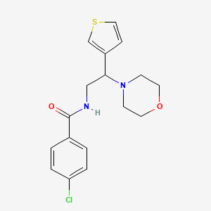 molecular formula C17H19ClN2O2S B2957427 4-氯-N-(2-吗啉-2-(噻吩-3-基)乙基)苯甲酰胺 CAS No. 946327-74-8