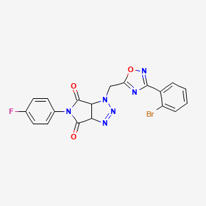 molecular formula C19H12BrFN6O3 B2957437 1-((3-(2-bromophenyl)-1,2,4-oxadiazol-5-yl)methyl)-5-(4-fluorophenyl)-1,6a-dihydropyrrolo[3,4-d][1,2,3]triazole-4,6(3aH,5H)-dione CAS No. 1207031-52-4