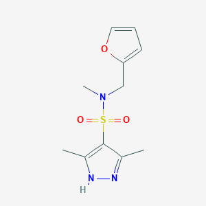 molecular formula C11H15N3O3S B2957440 N-(furan-2-ylmethyl)-N,3,5-trimethyl-1H-pyrazole-4-sulfonamide CAS No. 1025026-55-4