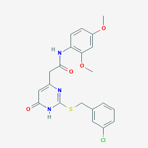 2-(2-((3-chlorobenzyl)thio)-6-oxo-1,6-dihydropyrimidin-4-yl)-N-(2,4-dimethoxyphenyl)acetamide