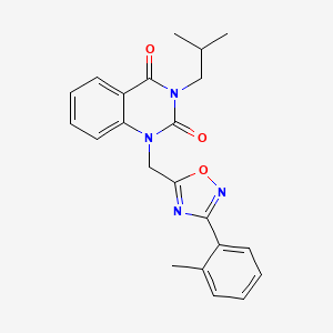 molecular formula C22H22N4O3 B2957456 3-isobutyl-1-((3-(o-tolyl)-1,2,4-oxadiazol-5-yl)methyl)quinazoline-2,4(1H,3H)-dione CAS No. 1105241-08-4
