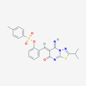 2-[(5-imino-2-isopropyl-7-oxo-5H-[1,3,4]thiadiazolo[3,2-a]pyrimidin-6(7H)-ylidene)methyl]phenyl 4-methylbenzenesulfonate