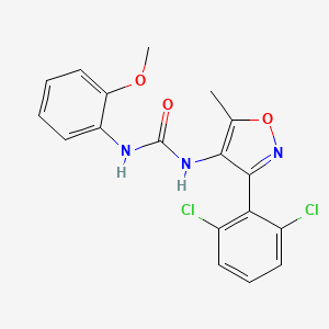 molecular formula C18H15Cl2N3O3 B2957461 1-[3-(2,6-二氯苯基)-5-甲基-1,2-恶唑-4-基]-3-(2-甲氧苯基)脲 CAS No. 329701-55-5