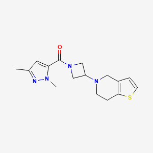 (3-(6,7-dihydrothieno[3,2-c]pyridin-5(4H)-yl)azetidin-1-yl)(1,3-dimethyl-1H-pyrazol-5-yl)methanone