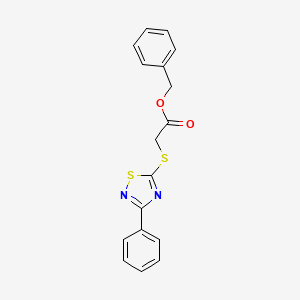 molecular formula C17H14N2O2S2 B2957475 2-[(3-苯基-1,2,4-噻二唑-5-基)硫代]乙酸苄酯 CAS No. 864916-91-6