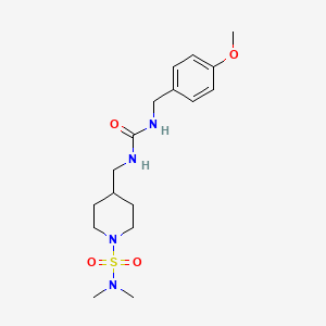 molecular formula C17H28N4O4S B2957484 4-((3-(4-methoxybenzyl)ureido)methyl)-N,N-dimethylpiperidine-1-sulfonamide CAS No. 2176271-03-5