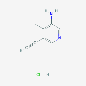 molecular formula C8H9ClN2 B2957495 5-Ethynyl-4-methylpyridin-3-amine;hydrochloride CAS No. 2375259-42-8