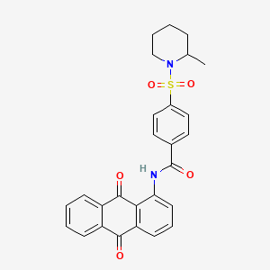 molecular formula C27H24N2O5S B2957496 N-(9,10-dioxo-9,10-dihydroanthracen-1-yl)-4-[(2-methylpiperidin-1-yl)sulfonyl]benzamide CAS No. 442556-89-0