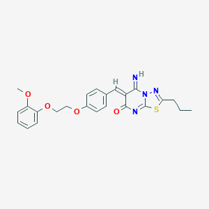 (6Z)-5-imino-6-{4-[2-(2-methoxyphenoxy)ethoxy]benzylidene}-2-propyl-5,6-dihydro-7H-[1,3,4]thiadiazolo[3,2-a]pyrimidin-7-one