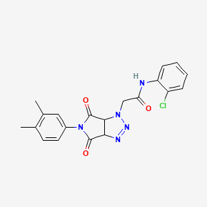 molecular formula C20H18ClN5O3 B2957500 N-(2-chlorophenyl)-2-(5-(3,4-dimethylphenyl)-4,6-dioxo-4,5,6,6a-tetrahydropyrrolo[3,4-d][1,2,3]triazol-1(3aH)-yl)acetamide CAS No. 1008379-72-3