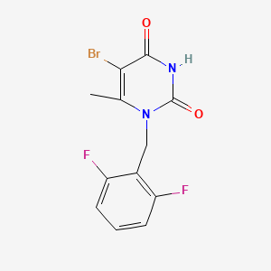molecular formula C12H9BrF2N2O2 B2957506 1-(2,6-Difluorobenzyl)-5-bromo-6-methyluracil CAS No. 352303-66-3