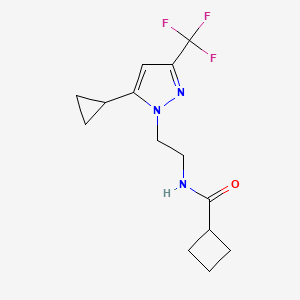 N-(2-(5-cyclopropyl-3-(trifluoromethyl)-1H-pyrazol-1-yl)ethyl)cyclobutanecarboxamide
