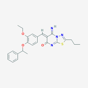 6-[3-ethoxy-4-(1-phenylethoxy)benzylidene]-5-imino-2-propyl-5,6-dihydro-7H-[1,3,4]thiadiazolo[3,2-a]pyrimidin-7-one