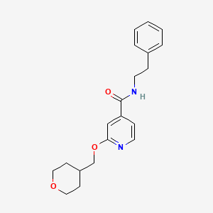 molecular formula C20H24N2O3 B2957510 N-phenethyl-2-((tetrahydro-2H-pyran-4-yl)methoxy)isonicotinamide CAS No. 2034296-35-8