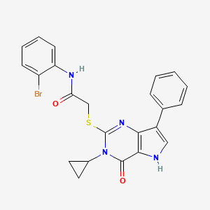 molecular formula C23H19BrN4O2S B2957511 N-(2-bromophenyl)-2-((3-cyclopropyl-4-oxo-7-phenyl-4,5-dihydro-3H-pyrrolo[3,2-d]pyrimidin-2-yl)thio)acetamide CAS No. 1260946-73-3