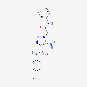 molecular formula C20H22N6O2 B2957512 5-amino-N-(4-ethylphenyl)-1-{2-[(2-methylphenyl)amino]-2-oxoethyl}-1H-1,2,3-triazole-4-carboxamide CAS No. 866013-95-8