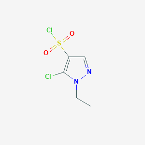 molecular formula C5H6Cl2N2O2S B2957513 5-Chloro-1-ethyl-1H-pyrazole-4-sulfonyl chloride CAS No. 1427022-70-5