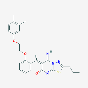 6-{2-[2-(3,4-dimethylphenoxy)ethoxy]benzylidene}-5-imino-2-propyl-5,6-dihydro-7H-[1,3,4]thiadiazolo[3,2-a]pyrimidin-7-one
