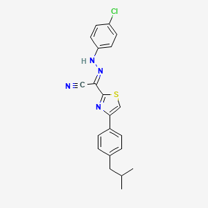 (2E)-N-(4-chloroanilino)-4-[4-(2-methylpropyl)phenyl]-1,3-thiazole-2-carboximidoyl cyanide