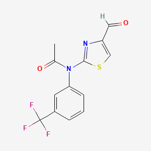molecular formula C13H9F3N2O2S B2957529 N-(4-formyl-1,3-thiazol-2-yl)-N-[3-(trifluoromethyl)phenyl]acetamide CAS No. 757222-02-9