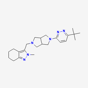 molecular formula C23H34N6 B2957531 3-[[5-(6-Tert-butylpyridazin-3-yl)-1,3,3a,4,6,6a-hexahydropyrrolo[3,4-c]pyrrol-2-yl]methyl]-2-methyl-4,5,6,7-tetrahydroindazole CAS No. 2415534-42-6