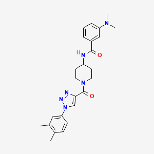 3-(dimethylamino)-N-(1-(1-(3,4-dimethylphenyl)-1H-1,2,3-triazole-4-carbonyl)piperidin-4-yl)benzamide