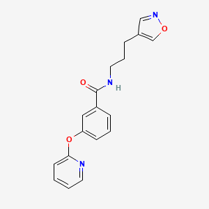 molecular formula C18H17N3O3 B2957540 N-(3-(isoxazol-4-yl)propyl)-3-(pyridin-2-yloxy)benzamide CAS No. 1903333-05-0