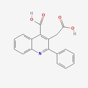 molecular formula C18H13NO4 B2957542 4-carboxy-2-phenyl-3-Quinolineacetic acid CAS No. 43071-31-4