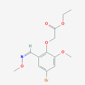 molecular formula C13H16BrNO5 B2957547 ethyl 2-{4-bromo-2-methoxy-6-[(1Z)-(methoxyimino)methyl]phenoxy}acetate CAS No. 338416-59-4