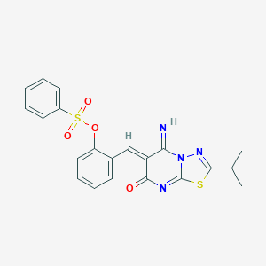 2-[(5-imino-2-isopropyl-7-oxo-5H-[1,3,4]thiadiazolo[3,2-a]pyrimidin-6(7H)-ylidene)methyl]phenyl benzenesulfonate