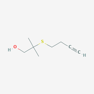 molecular formula C8H14OS B2957556 2-But-3-ynylsulfanyl-2-methylpropan-1-ol CAS No. 1879965-52-2