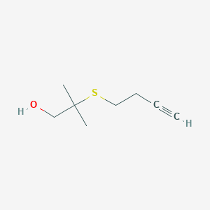 molecular formula C8H14OS B2957556 2-丁-3-炔基硫基-2-甲基丙醇 CAS No. 1879965-52-2