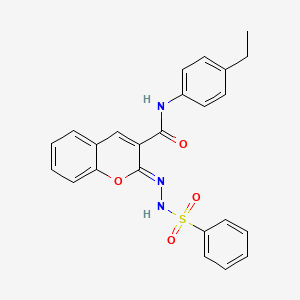 (2Z)-2-(benzenesulfonylhydrazinylidene)-N-(4-ethylphenyl)chromene-3-carboxamide