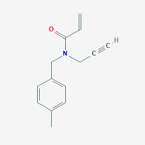 molecular formula C14H15NO B2957565 N-[(4-Methylphenyl)methyl]-N-prop-2-ynylprop-2-enamide CAS No. 2411200-69-4
