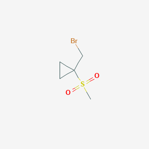 molecular formula C5H9BrO2S B2957566 1-(溴甲基)-1-甲基磺酰基环丙烷 CAS No. 2091872-40-9