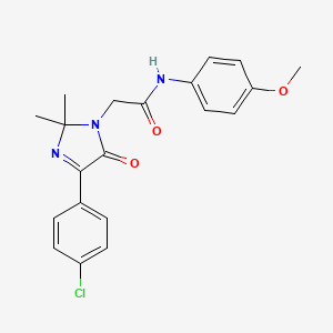 molecular formula C20H20ClN3O3 B2957567 2-[4-(4-chlorophenyl)-2,2-dimethyl-5-oxo-2,5-dihydro-1H-imidazol-1-yl]-N-(4-methoxyphenyl)acetamide CAS No. 866867-24-5